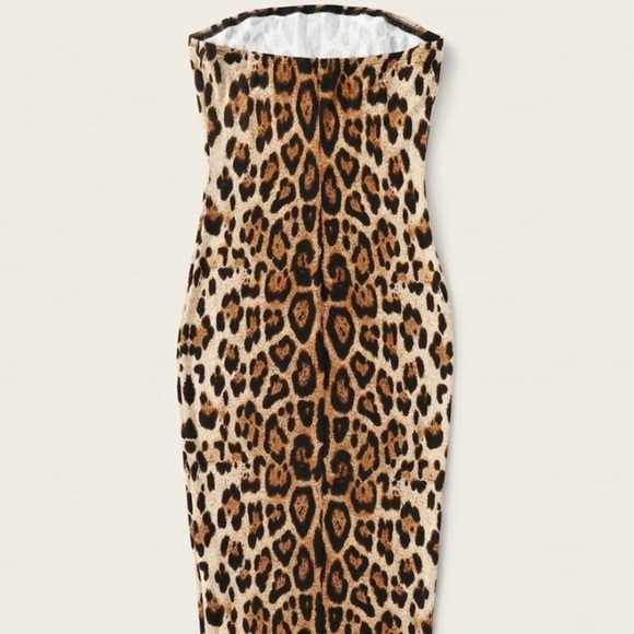 🌺NEW INVENTORY Leopard Print Tube Body-con MIDI Dress🌺 - Picture 3 of 5